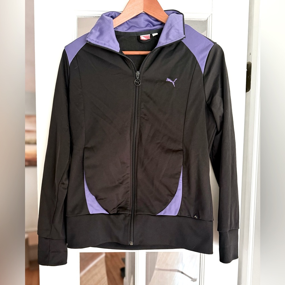 PUMA Purple & Black Tracksuit Zip Up Jacket, Size Large